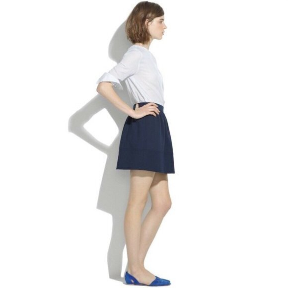 MADEWELL Ponte Swivel Skirt, Navy, Size 6 - Picture 3 of 11